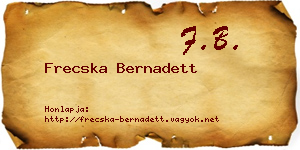 Frecska Bernadett névjegykártya